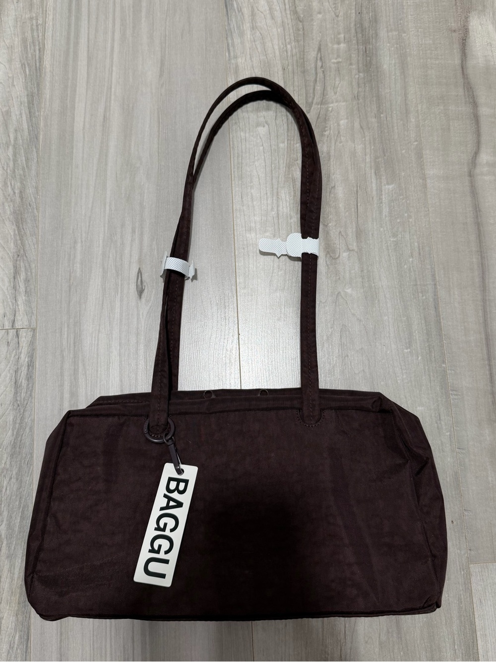 Baggu nylon bowler bag in Chocolate Plum